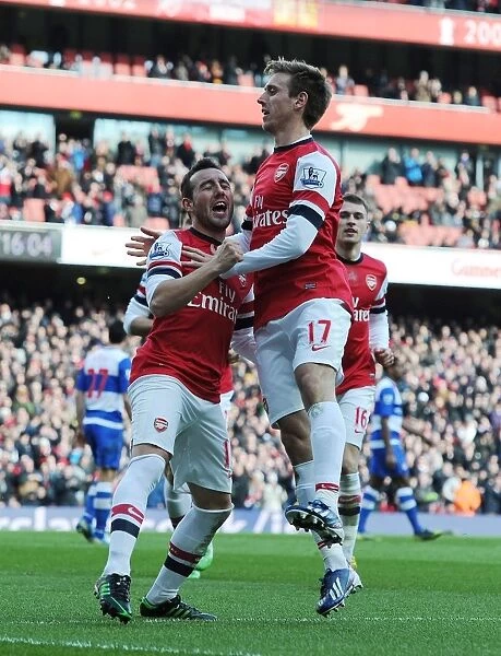 Arsenal's Unforgettable Dance of Victory: Santi Cazorla and Nacho Monreal's Goal Celebration (Arsenal vs. Reading, 2013)