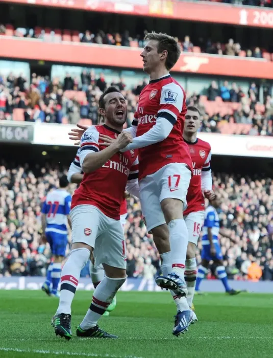 Framed Print : Arsenal's Unforgettable Dance of Victory: Santi Cazorla and Nacho Monreal's Goal Celebration (Arsenal vs. Reading, 2013) Framed Print : Arsenal's Unforgettable Dance of Victory: Santi Cazorla and Nacho Monreal's Goal Celebration (Arsenal vs. Reading, 2013)