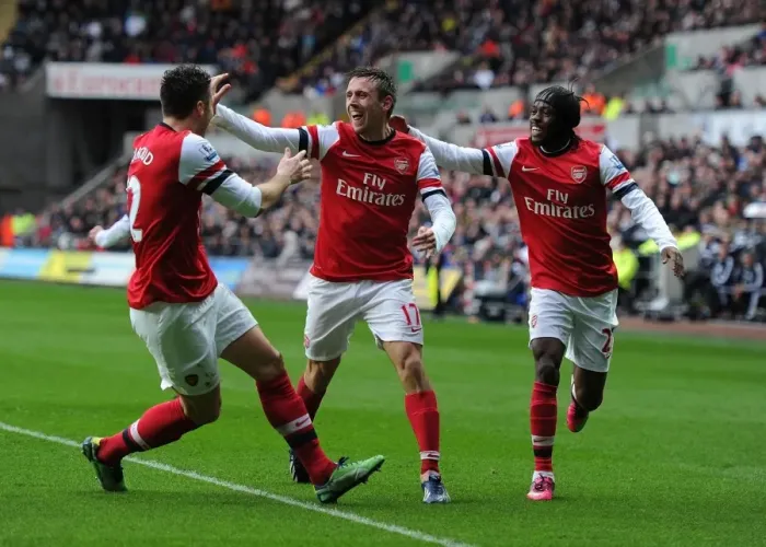 Framed Print : Arsenal's Unforgettable First Goal: Monreal, Giroud, and Gervinho Celebrate at Swansea City (2012-13) Framed Print : Arsenal's Unforgettable First Goal: Monreal, Giroud, and Gervinho Celebrate at Swansea City (2012-13)