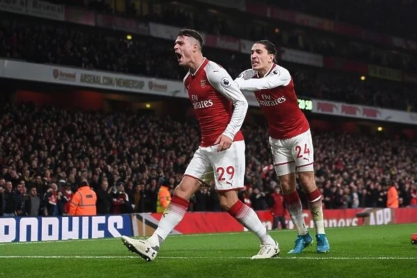 Arsenal's Unforgettable Goal Celebration: Xhaka and Bellerin's Euphoric Moment vs. Liverpool (2017-18)