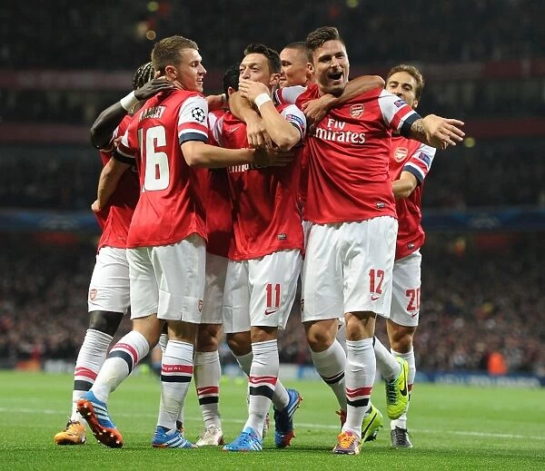 Arsenal's Unforgettable Goal Celebration: Ozil, Sagna, Ramsey, Gibbs, Flamini, Giroud (vs. Napoli, 2013-14)