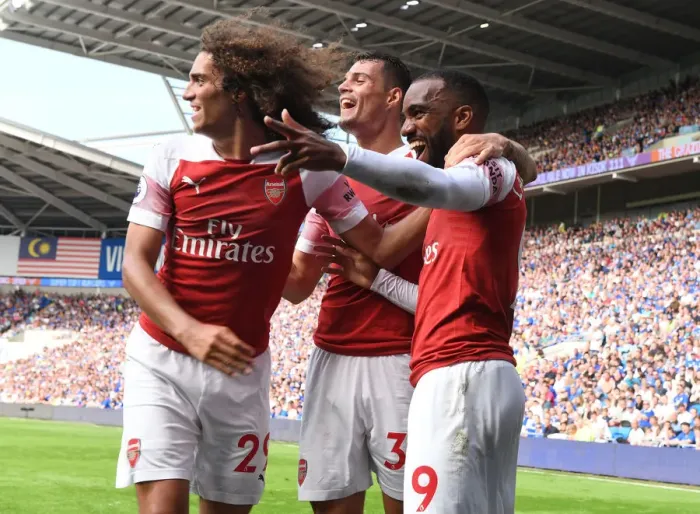 Framed Print : Arsenal's Unforgettable Moment: Aubameyang's Double Against Cardiff City - Guendouzi, Xhaka, Lacazette Celebrate Framed Print : Arsenal's Unforgettable Moment: Aubameyang's Double Against Cardiff City - Guendouzi, Xhaka, Lacazette Celebrate