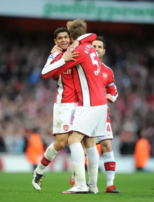Framed Print : Arsenal's Unforgettable Trio: Denilson, Bendtner, Fabregas Score in 2:0 Victory over West Ham Framed Print : Arsenal's Unforgettable Trio: Denilson, Bendtner, Fabregas Score in 2:0 Victory over West Ham