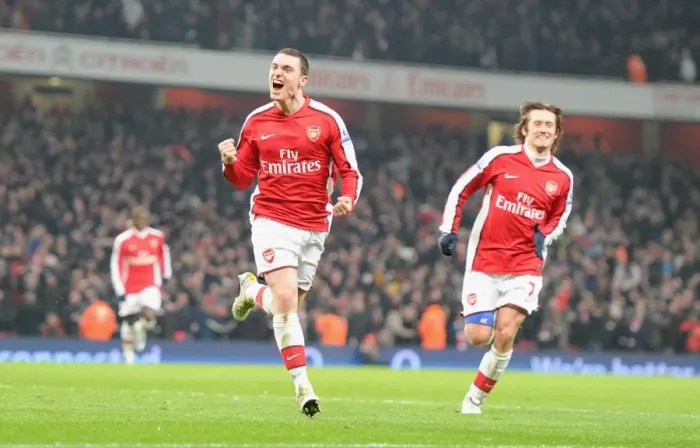Framed Print : Arsenal's Unforgettable Triumph: Vermaelen and Rosicky's Goal Celebration (4:2) vs Bolton Wanderers, 2010 Framed Print : Arsenal's Unforgettable Triumph: Vermaelen and Rosicky's Goal Celebration (4:2) vs Bolton Wanderers, 2010