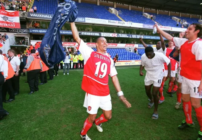 Framed Print : Arsenal's Unforgettable Victory: Gilberto's Goal Secures the Premier League Title at White Hart Lane, 25 / 4 / 04 Framed Print : Arsenal's Unforgettable Victory: Gilberto's Goal Secures the Premier League Title at White Hart Lane, 25 / 4 / 04