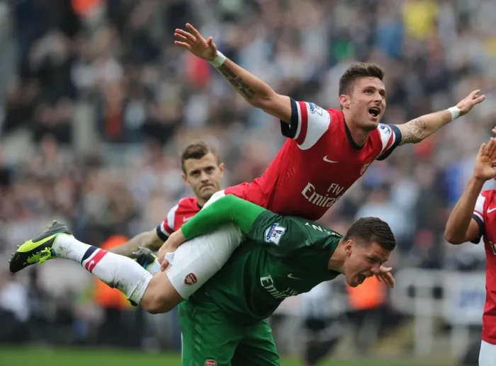 Framed Print : Arsenal's Unforgettable Victory: Giroud and Szczesny's Triumphant Celebration (Newcastle United, 2012-13) Framed Print : Arsenal's Unforgettable Victory: Giroud and Szczesny's Triumphant Celebration (Newcastle United, 2012-13)