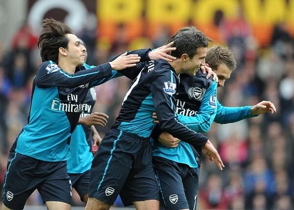 Arsenal's Unforgettable Victory: Van Persie, Benayoun, Rosicky, and Ramsey's Goal Celebration (2011-12) - The Unstoppable Quartet