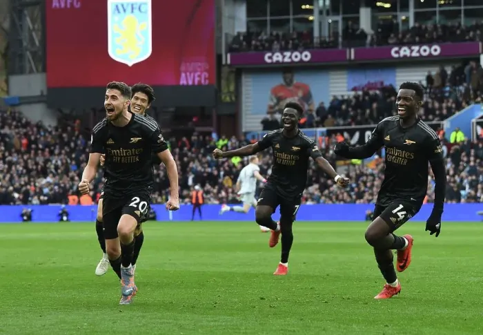 Framed Print : Arsenal's Unintended Triumph: Celebrating Martinez's Own Goal vs. Aston Villa Framed Print : Arsenal's Unintended Triumph: Celebrating Martinez's Own Goal vs. Aston Villa