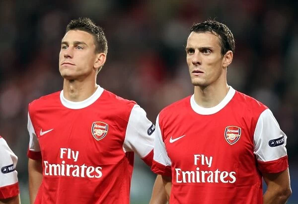 Arsenal's Unstoppable Defense: Koscielny and Squillaci Shine in 6-0 Victory over SC Braga (UEFA Champions League, Group H, Emirates Stadium, 2010)