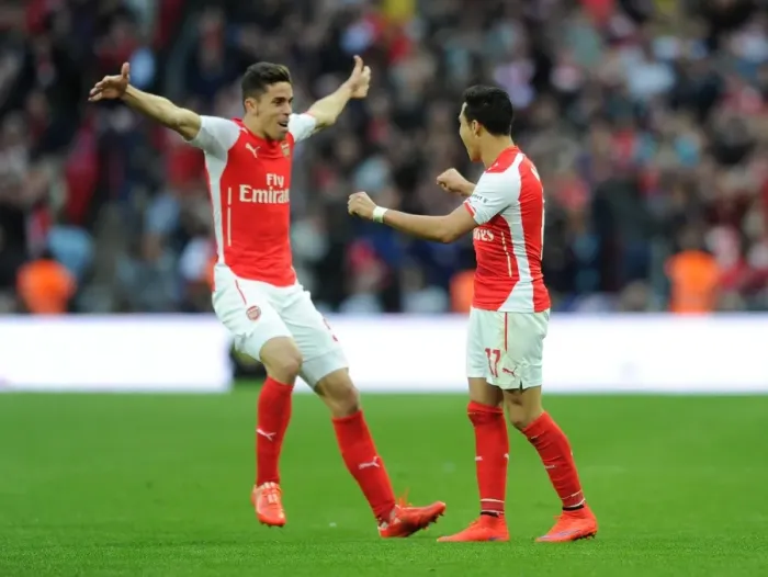 Framed Print : Arsenal's Unstoppable Duo: Alexis Sanchez and Gabriel's FA Cup Semi-Final Goal Celebration (2015) Framed Print : Arsenal's Unstoppable Duo: Alexis Sanchez and Gabriel's FA Cup Semi-Final Goal Celebration (2015)