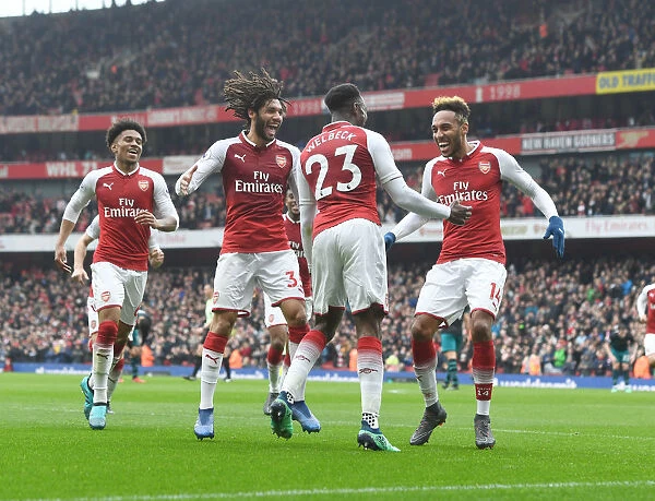 Arsenal's Unstoppable Duo: Aubameyang, Welbeck, Elneny Celebrate Goals Against Southampton