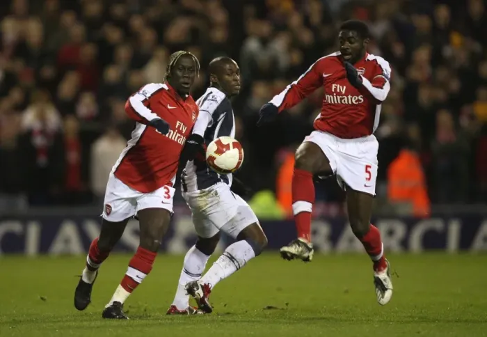 Framed Print : Arsenal's Unstoppable Duo: Kolo Toure and Bacary Sagna Lead 3-1 Victory over West Brom