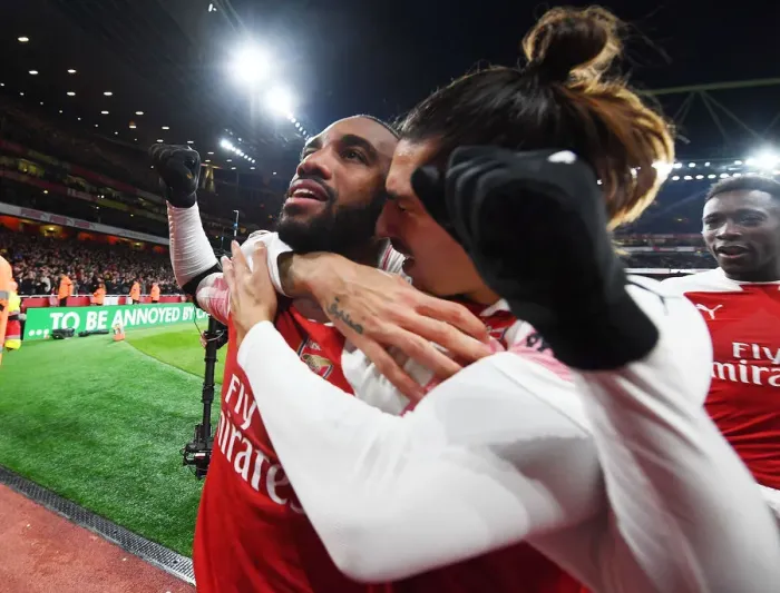 Framed Print : Arsenal's Unstoppable Duo: Lacazette and Bellerin Celebrate Goal Against Liverpool Framed Print : Arsenal's Unstoppable Duo: Lacazette and Bellerin Celebrate Goal Against Liverpool