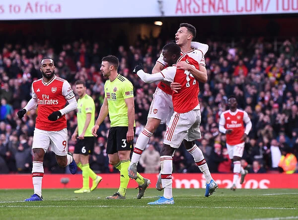 Arsenal's Unstoppable Duo: Martinelli and Pepe's Thrilling Goal Celebration vs Sheffield United (2019-20)