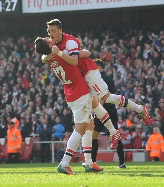 Arsenal's Unstoppable Duo: Olivier Giroud and Mesut Ozil's FA Cup Goal Celebrations vs Everton (2014)