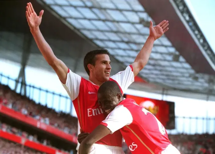 Framed Print : Arsenal's Unstoppable Duo: Robin van Persie and Emmanuel Eboue Celebrate Victory Over Inter Milan (2:1), Emirates Cup 2007 Framed Print : Arsenal's Unstoppable Duo: Robin van Persie and Emmanuel Eboue Celebrate Victory Over Inter Milan (2:1), Emirates Cup 2007