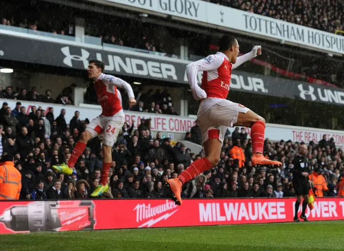 Framed Print : Arsenal's Unstoppable Partnership: Sanchez and Bellerin's Double Strike Against Tottenham (2015-16)