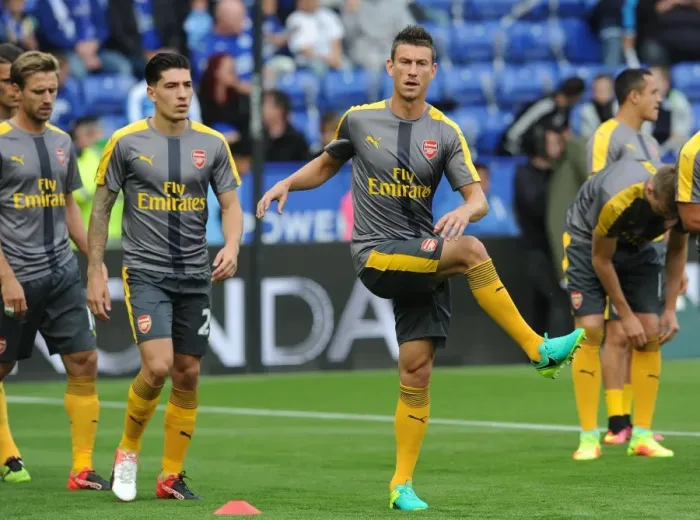 Framed Print : Arsenal's Unyielding Defender: Koscielny at Leicester City (2016-17)