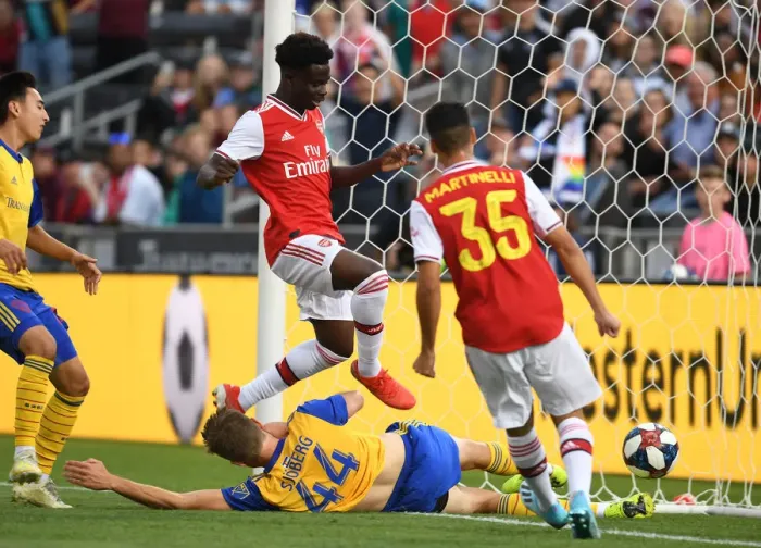 Framed Print : Arsenal's Uyako Saka Scores First Goal in Colorado Rapids Pre-Season Friendly, 2019