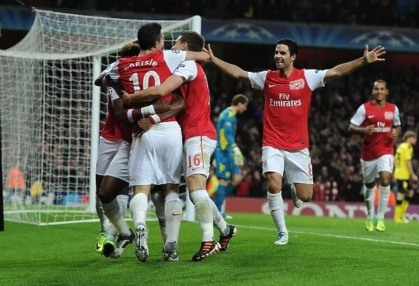 Arsenal's Van Persie Scores First Goal: Arsenal FC vs. Borussia Dortmund, UEFA Champions League 2011-12