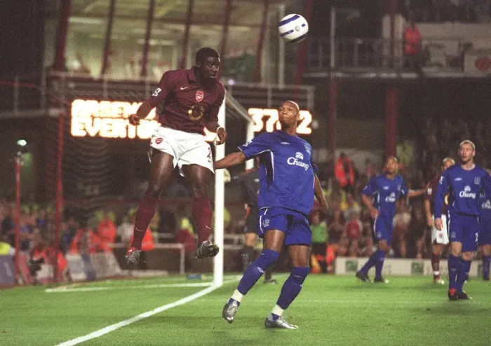 Framed Print : Arsenal's Victory: Arsenal 2-0 Everton - Kolo Toure vs Marcus Bent, FA Premier League, Highbury, London, September 19, 2005