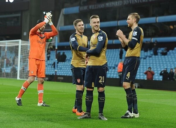 Arsenal's Victory Celebration: Aston Villa vs Arsenal, Premier League 2015-16
