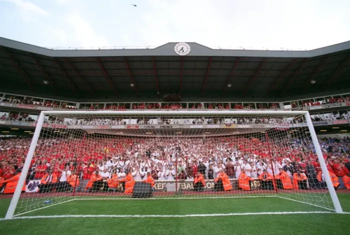 Framed Print : Arsenal's Victory at The Clock End: Arsenal 4-2 Wigan Athletic, Highbury, London, May 7, 2006 Framed Print : Arsenal's Victory at The Clock End: Arsenal 4-2 Wigan Athletic, Highbury, London, May 7, 2006