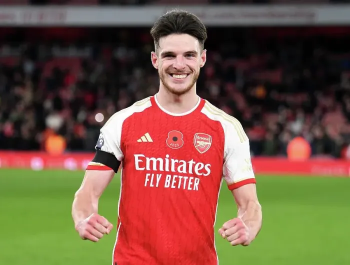 Framed Print : Arsenal's Victory: Declan Rice Celebrates at Emirates Stadium (Arsenal v Burnley 2023-24) Framed Print : Arsenal's Victory: Declan Rice Celebrates at Emirates Stadium (Arsenal v Burnley 2023-24)