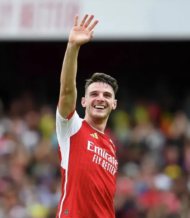 Framed Print : Arsenal's Victory: Declan Rice Celebrates with Fans vs. Nottingham Forest (2023-24) Framed Print : Arsenal's Victory: Declan Rice Celebrates with Fans vs. Nottingham Forest (2023-24)