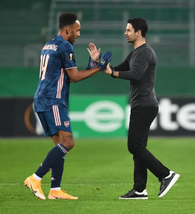 Framed Print : Arsenal's Victory in Vienna: Arteta and Aubameyang Celebrate Europa League Triumph over Rapid Wien Framed Print : Arsenal's Victory in Vienna: Arteta and Aubameyang Celebrate Europa League Triumph over Rapid Wien
