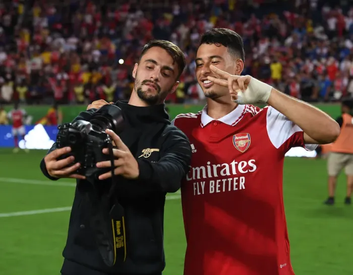 Framed Print : Arsenal's Vieira and Martinelli Reunite After Facing Chelsea in Florida Cup Framed Print : Arsenal's Vieira and Martinelli Reunite After Facing Chelsea in Florida Cup