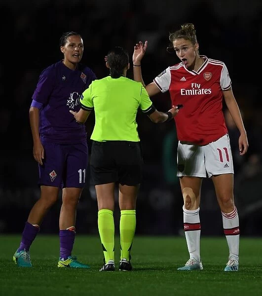 Arsenal's Vivianne Miedema Argues with Referee during Arsenal Women vs. Fiorentina Women's UEFA Champions League Match