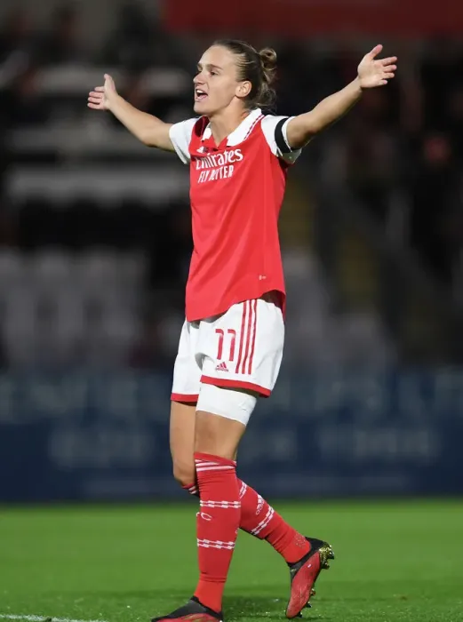 Framed Print : Arsenal's Vivianne Miedema Scores Again: Arsenal WFC Dominates Brighton & Hove Albion WFC in FA WSL 2022-23
