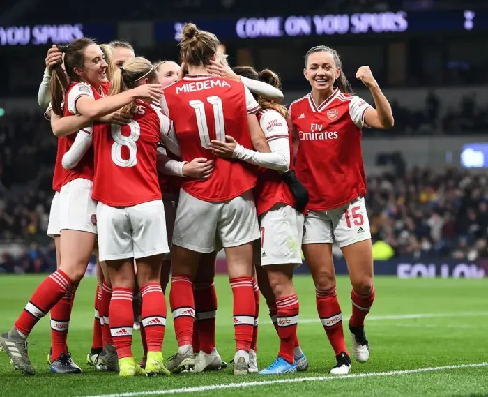 Framed Print : Arsenal's Vivianne Miedema Scores Second Goal Against Tottenham Hotspur in FA WSL Clash