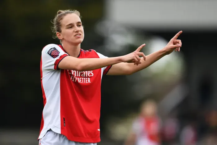 Framed Print : Arsenal's Vivianne Miedema: Tense Reaction During FA WSL Match Against Aston Villa