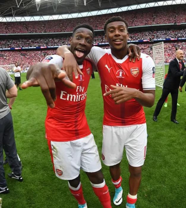 Framed Print : Arsenal's Welbeck and Iwobi: FA Cup Victory Celebration over Chelsea Framed Print : Arsenal's Welbeck and Iwobi: FA Cup Victory Celebration over Chelsea