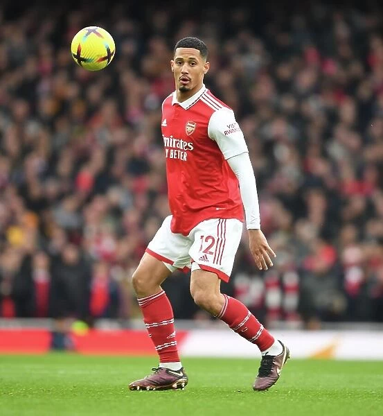 Arsenal's William Saliba in Action against AFC Bournemouth, Premier League 2022-23