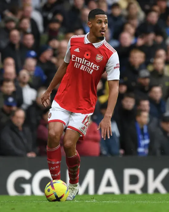 Framed Print : Arsenal's William Saliba Faces Off Against Chelsea in the 2022-23 Premier League Showdown Framed Print : Arsenal's William Saliba Faces Off Against Chelsea in the 2022-23 Premier League Showdown