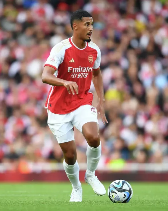 Framed Print : Arsenal's William Saliba Faces Off Against AS Monaco in 2023-24 Emirates Cup Showdown Framed Print : Arsenal's William Saliba Faces Off Against AS Monaco in 2023-24 Emirates Cup Showdown