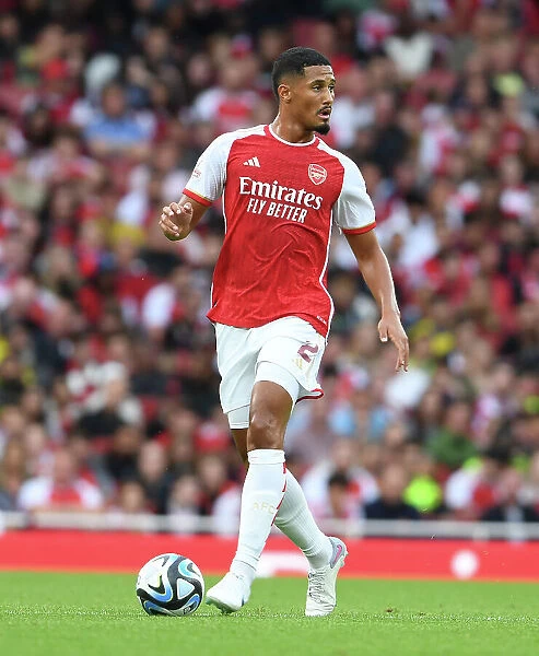Arsenal's William Saliba Goes Head-to-Head Against AS Monaco in 2023-24 Emirates Cup Clash