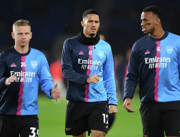 Framed Print : Arsenal's William Saliba Prepares for Brighton Clash in Premier League 2022-23