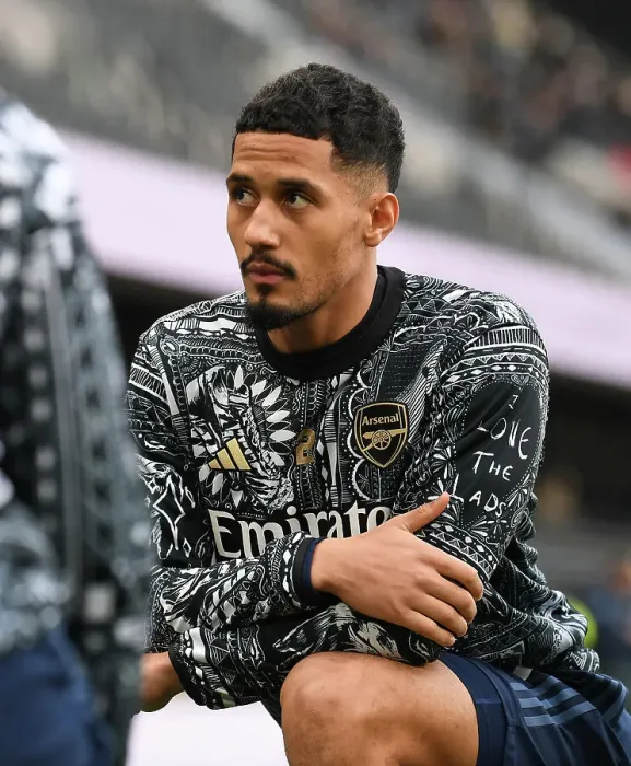 Framed Print : Arsenal's William Saliba Prepares for Fulham Clash in Premier League (December 2023)