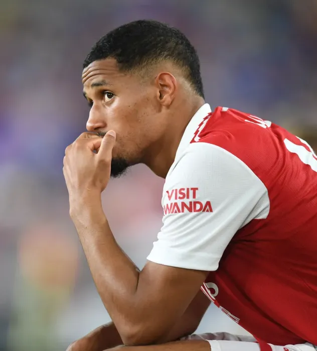 Framed Print : Arsenal's William Saliba Shines in Pre-Season Clash Against Everton in Baltimore