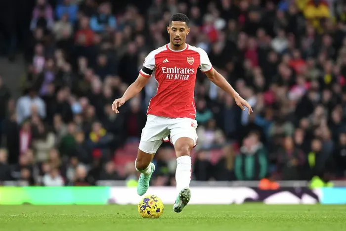 Framed Print : Arsenal's William Saliba Shines in Premier League Clash Against Sheffield United (2023-24) Framed Print : Arsenal's William Saliba Shines in Premier League Clash Against Sheffield United (2023-24)