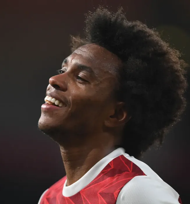 Framed Print : Arsenal's Willian in Action: 2020-21 Premier League Match vs. West Bromwich Albion (Behind Closed Doors)