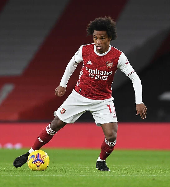Arsenal's Willian in Action: 2021 Premier League - Arsenal vs Newcastle United (Behind Closed Doors)