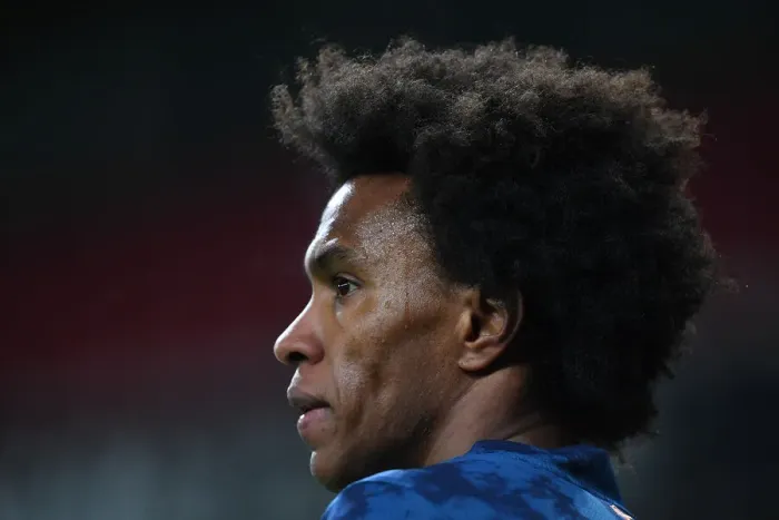 Framed Print : Arsenal's Willian in Emirates Stadium: A Lone Figure in the UEFA Europa League Amidst Closed Doors