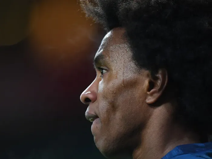 Framed Print : Arsenal's Willian in Europa League Action Against Rapid Wien (Behind Closed Doors)