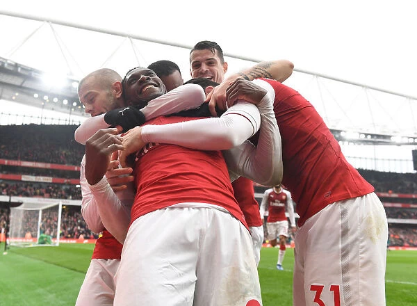 Arsenal's Winning Moment: Welbeck, Wilshere, Xhaka, and Kolasinac Celebrate Goals Against Southampton (2017-18)