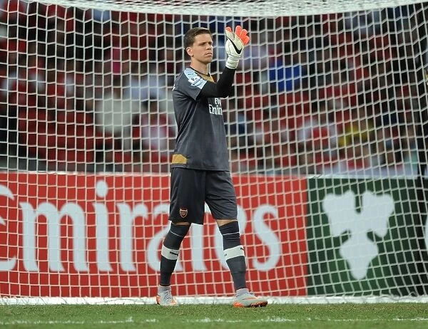 Arsenal's Wojciech Szczesny in Action against Singapore XI at Singapore National Stadium (July 2015)